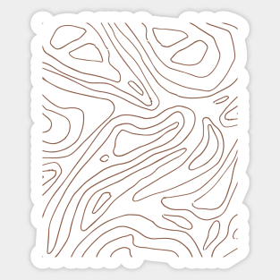 Simple Minimalist Abstract Woby lines Earth Tones Pattern Sticker